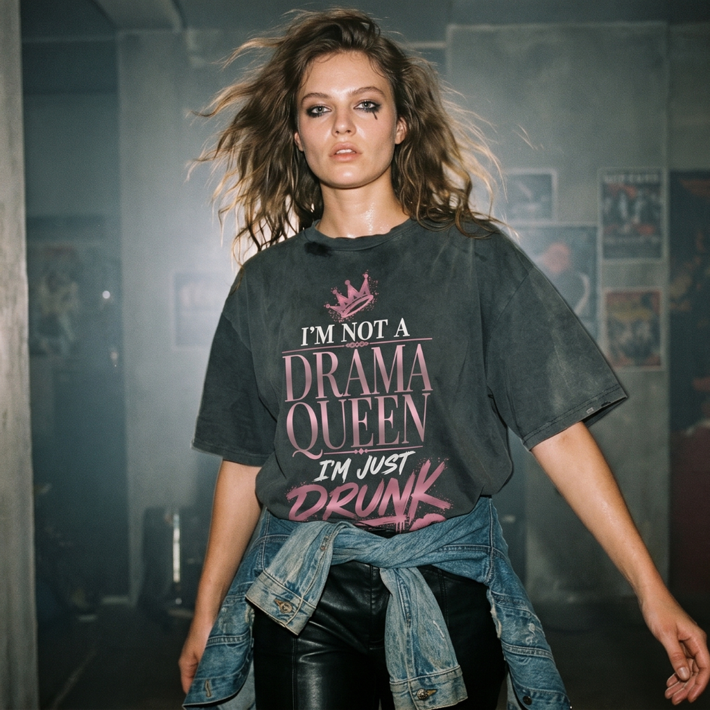 Drama Queen Graphic T-Shirt - Dark Grey