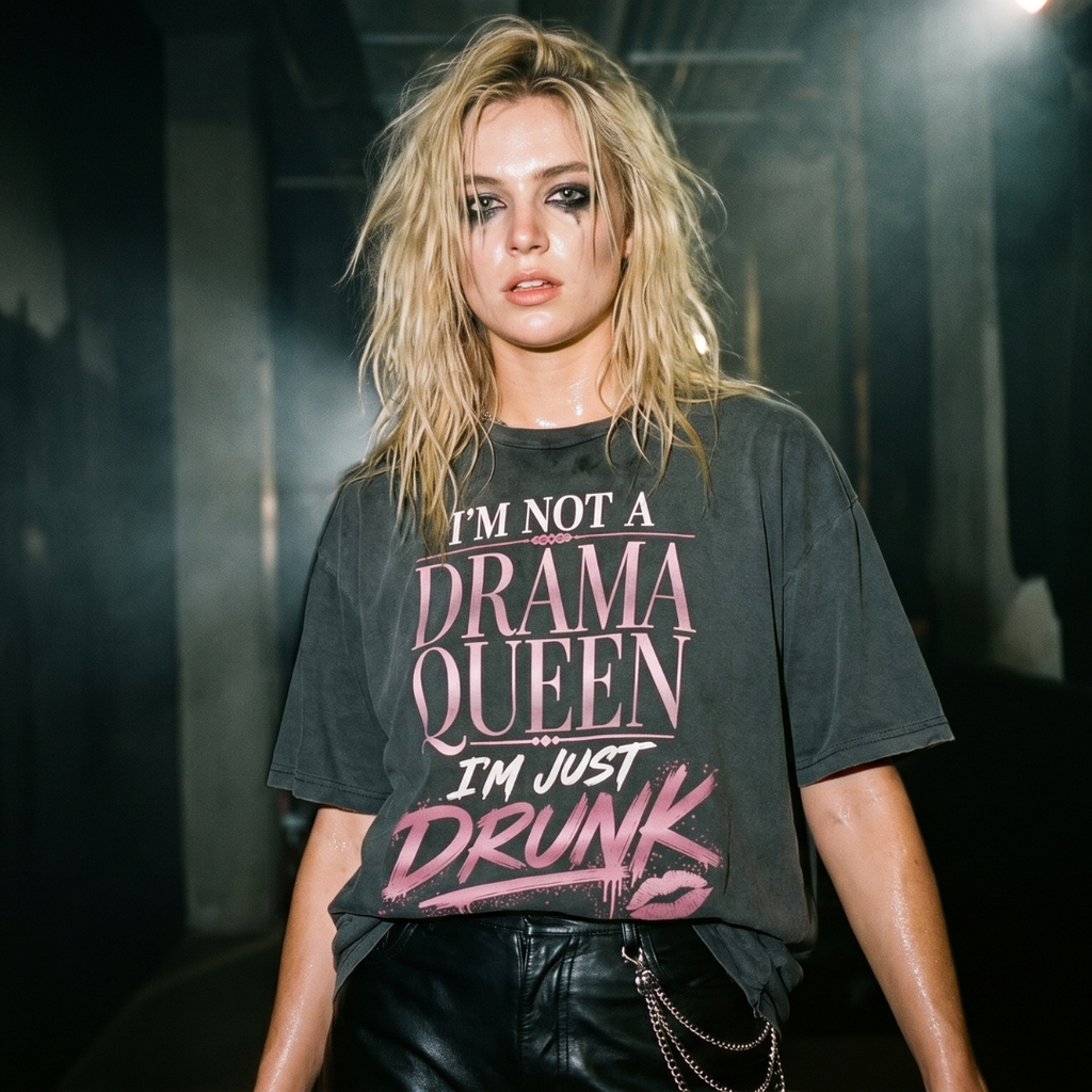 Drama Queen Graphic T-Shirt - Dark Grey